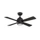 preview thumbnail 1 of 6, Fanimation Kwad 44 inch Indoor Ceiling Fan with LED Light Kit and Remote - Black