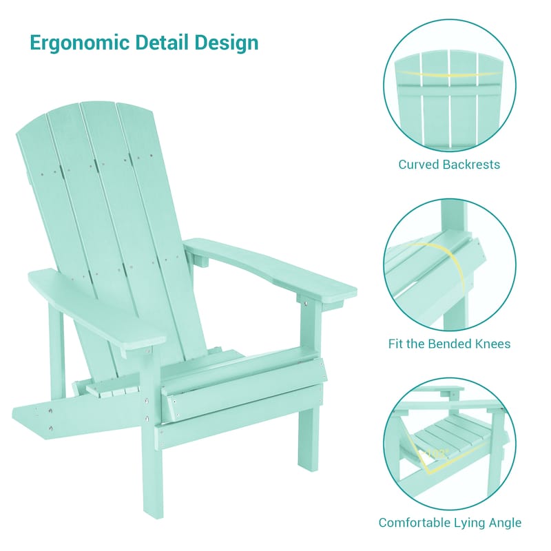 Bonosuki Patio Faux Wood Adirondack Chair Weather Resistant-Set of 2