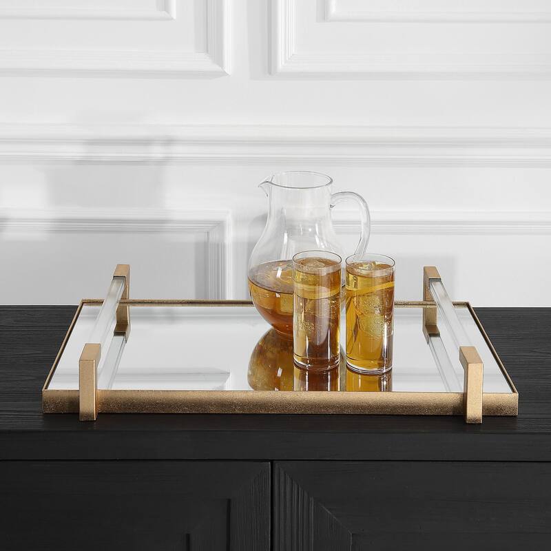 Uttermost 18083 Deki 23-3/4" Wide Acrylic and Iron Tray