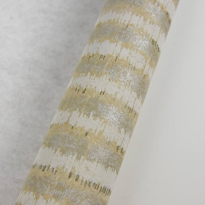 Brewster Annabeth Beige Distressed Stripe Wallpaper - 21in x 396in x 0.025in