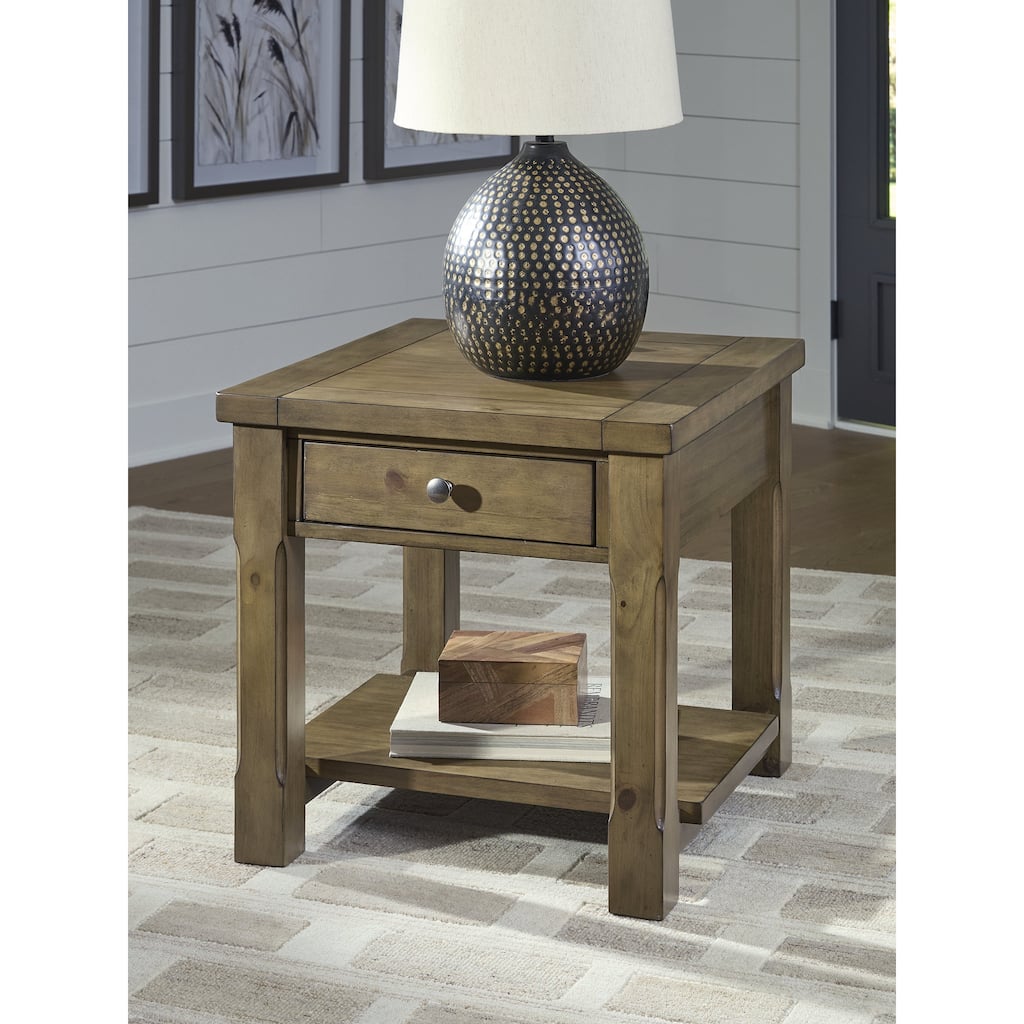 Signature Design by Ashley Vandenmore Brown End Table - 24" W x 26" D x 24" H
