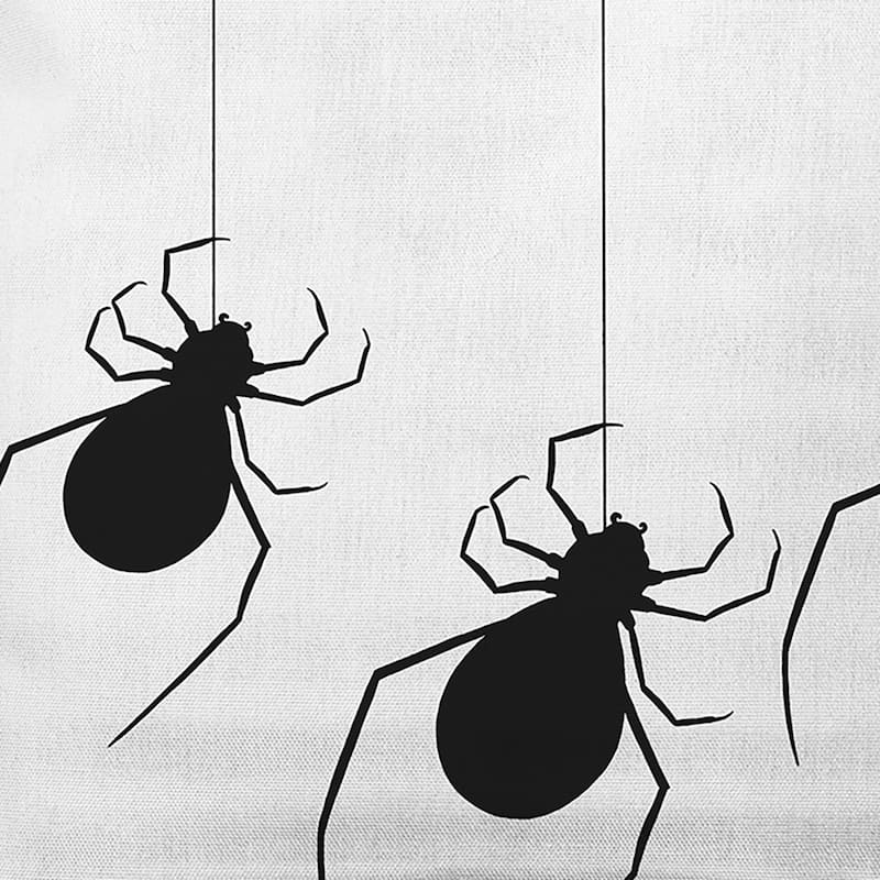 Hanging Spiders Decorative Throw Pillow - 26" x 26" - White