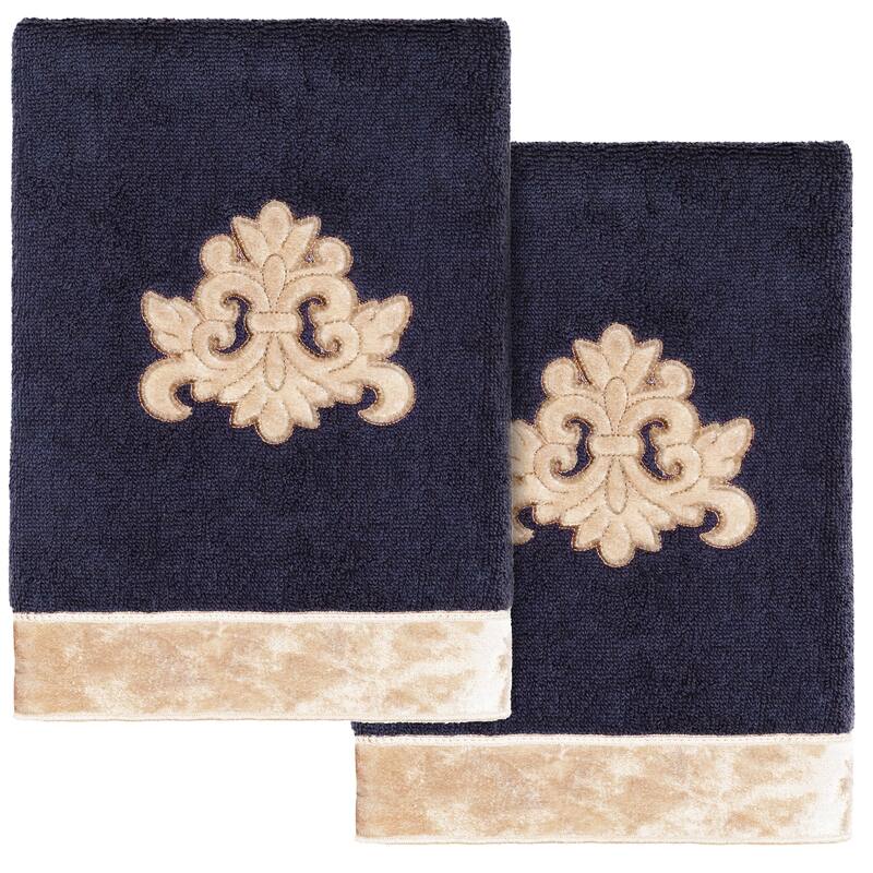 Authentic Hotel and Spa Turkish Cotton May 2 PC Hand Towel Set - Marine