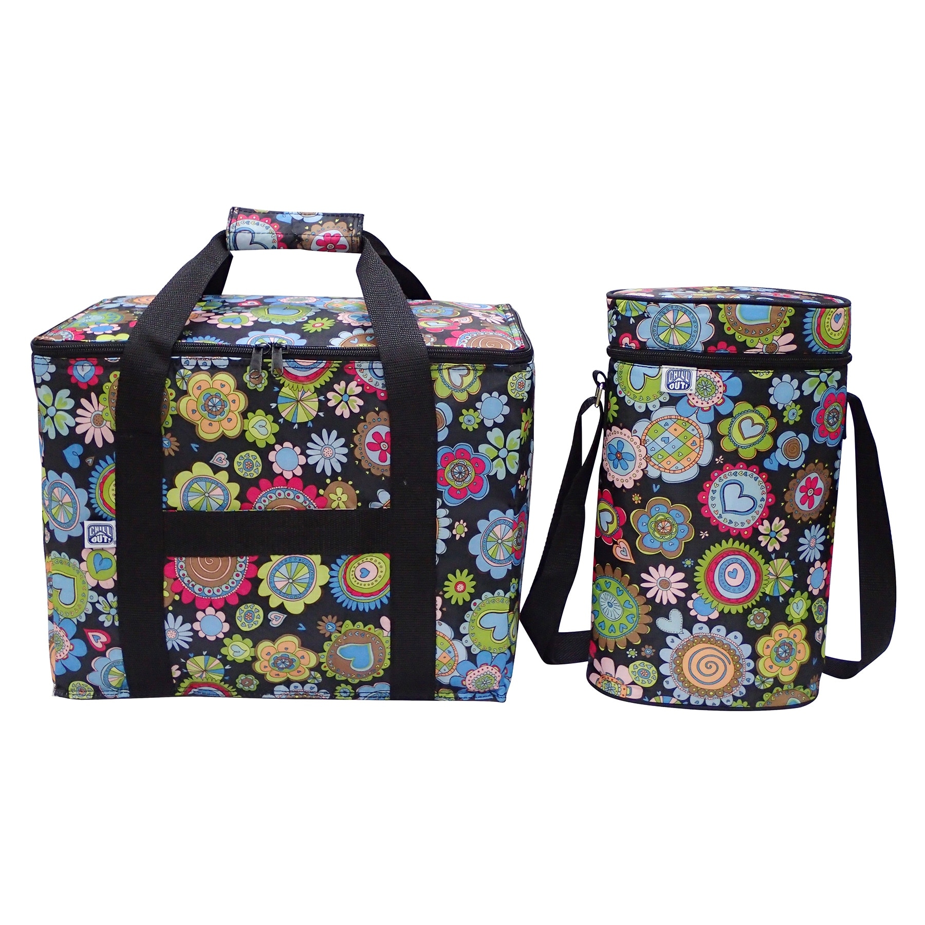 Chill Out- Wine Tote and Cooler Set in Floral Print Bed Bath