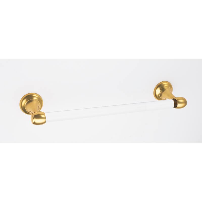 Alno Royale Acrylic 24 Inch Wide Towel Bar - Unlacquered Brass