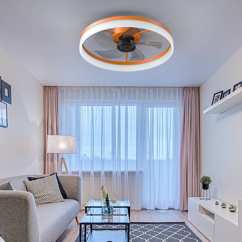 Cusp Barn 20" Dimmable LED Ceiling Fan,Reversible Modern Smart Fan Light,6 Speeds,Quiet DC Motor with APP Control for Indoor