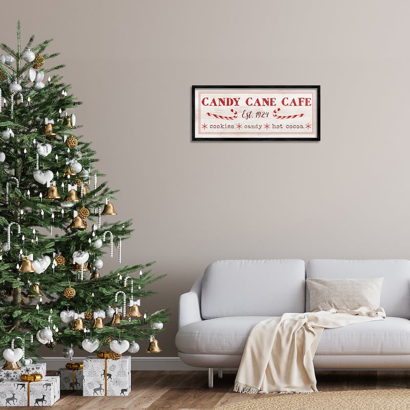 Stupell Vintage Candy Cane Cafe Framed Giclee Art Design By Dogwood Portfolio