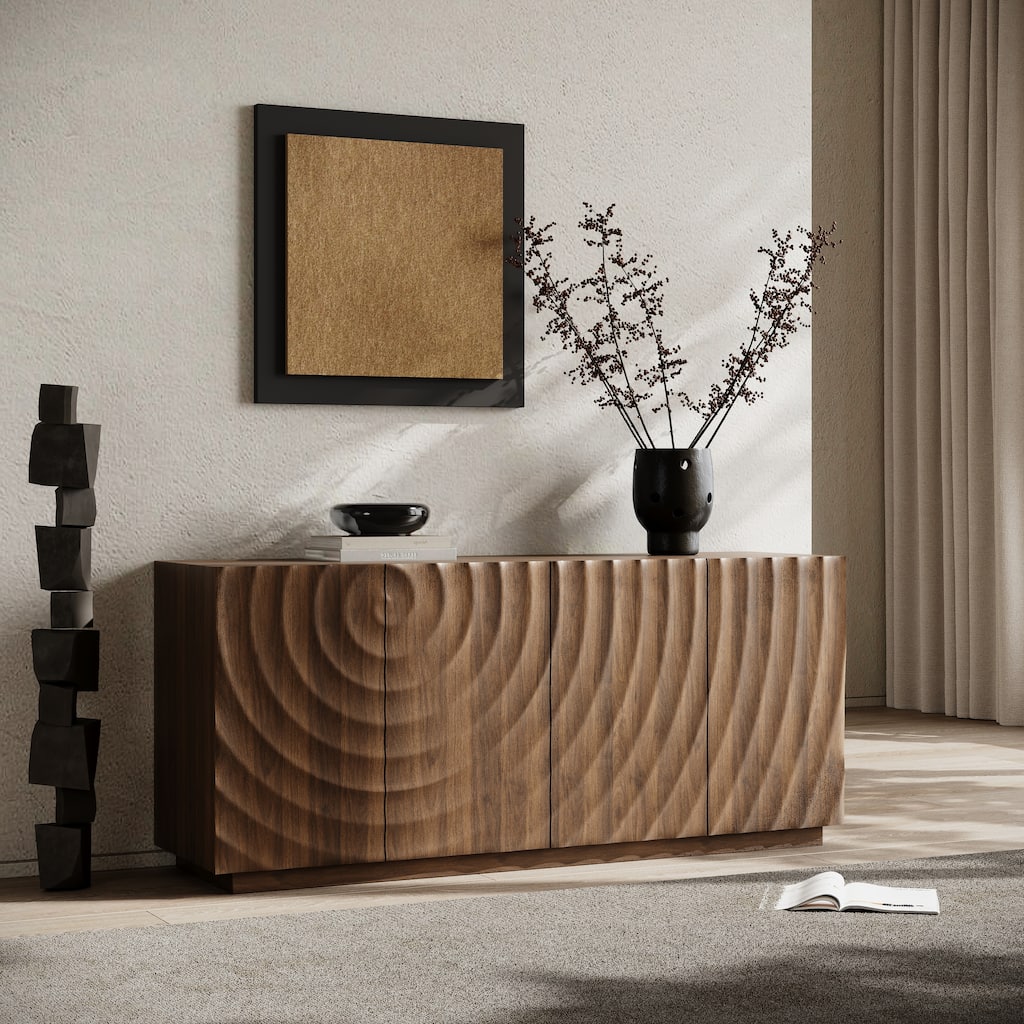 Buffet Cabinet with Storage ,4 Doors Modern Accent Storage Sideboard