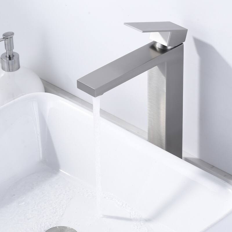 WOWOW Single Handle Single Hole High Arc Bathroom Vessel Faucet