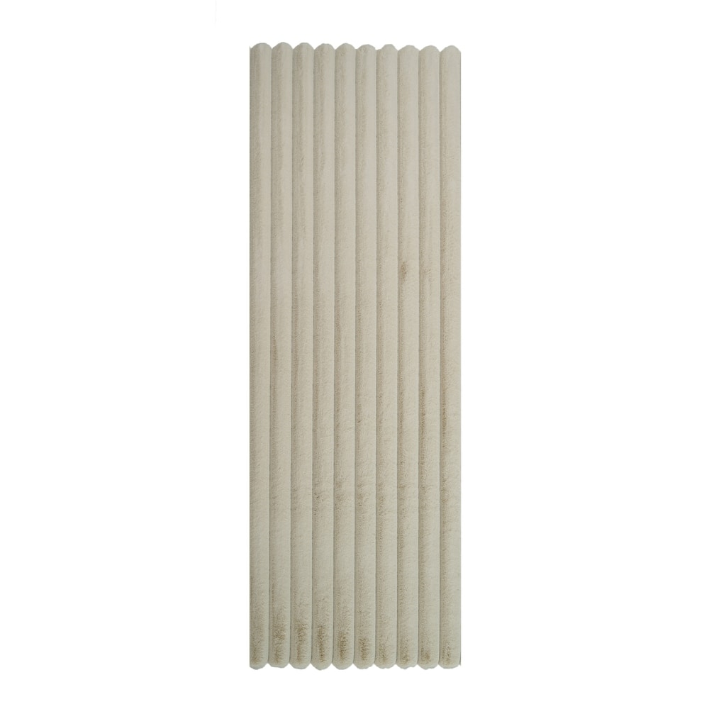 Madrid Collection Ultra Soft Ribbed Faux Fur Area Rug