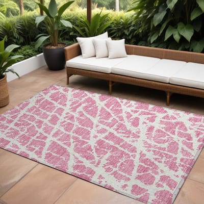 Daso Unique Abstract Weather Resistant Classic Meets Modern Outdoor Rug