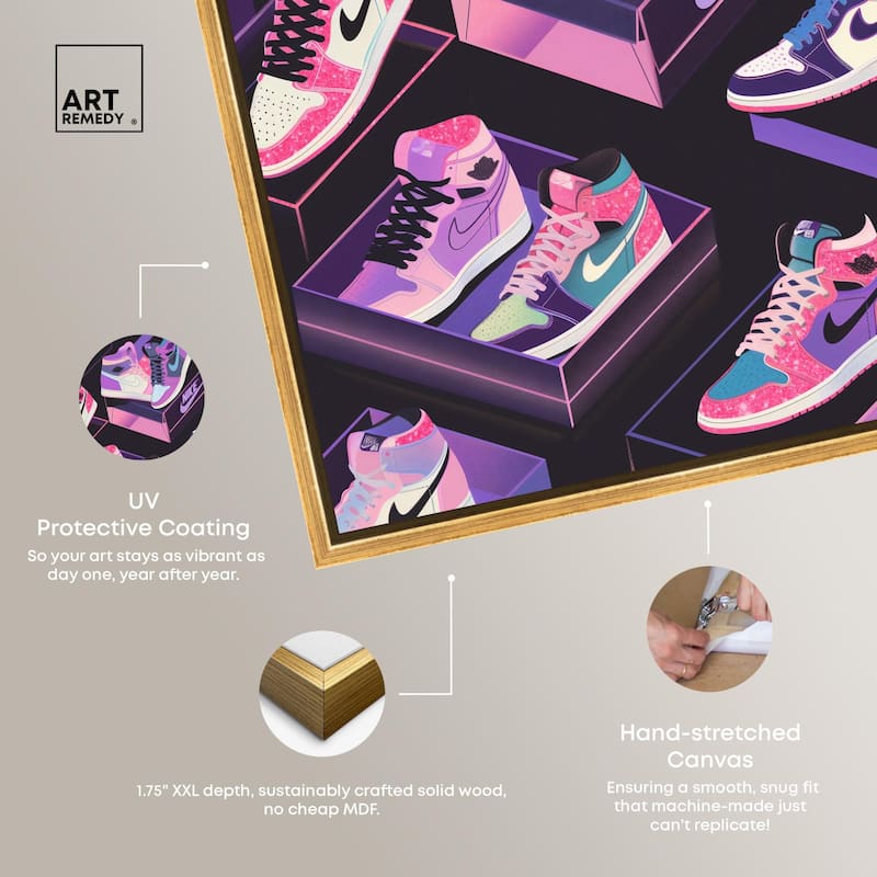 Neon Pastels Sneakers Canvas by Art Remedy