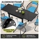 preview thumbnail 39 of 50, 5/7/11-Piece Set Outdoor Aluminum Extendable Patio Dining Set Rectangle Table with Rattan Chairs