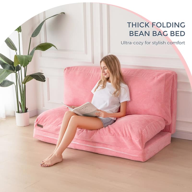 Corduroy Bean Bag Folding Sofa Bed