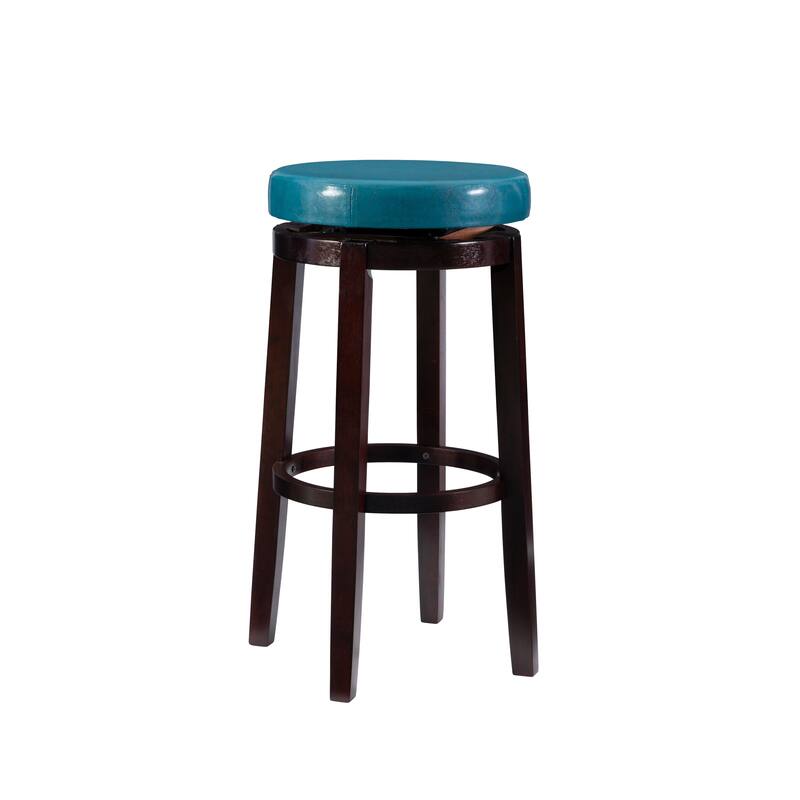 Linon Bennery Backless Teal Swivel Bar Stool