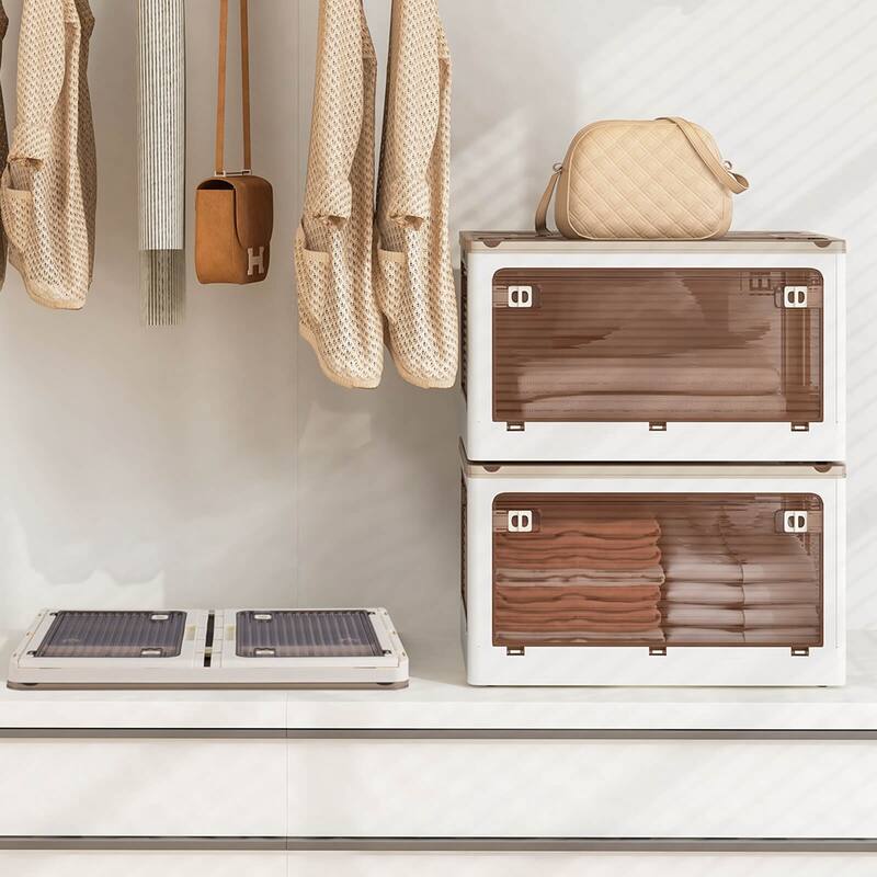 Costway 3/6 Pack Stackable Storage Bins with Lids 34.5 Gallon