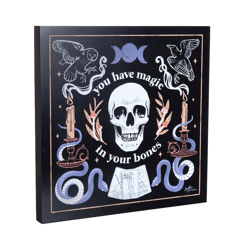 Magic In Your Bones Halloween Wall Art 12 x 12 x 1 Inches.