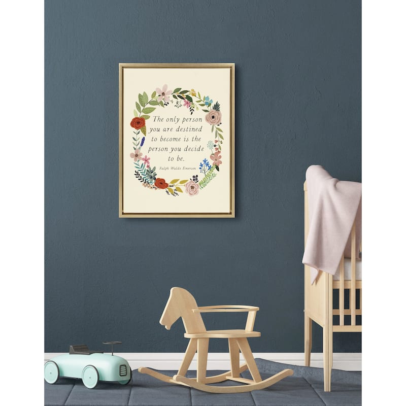 Kate and Laurel Sylvie MC441 The Only Person Framed Canvas by Mia Charro