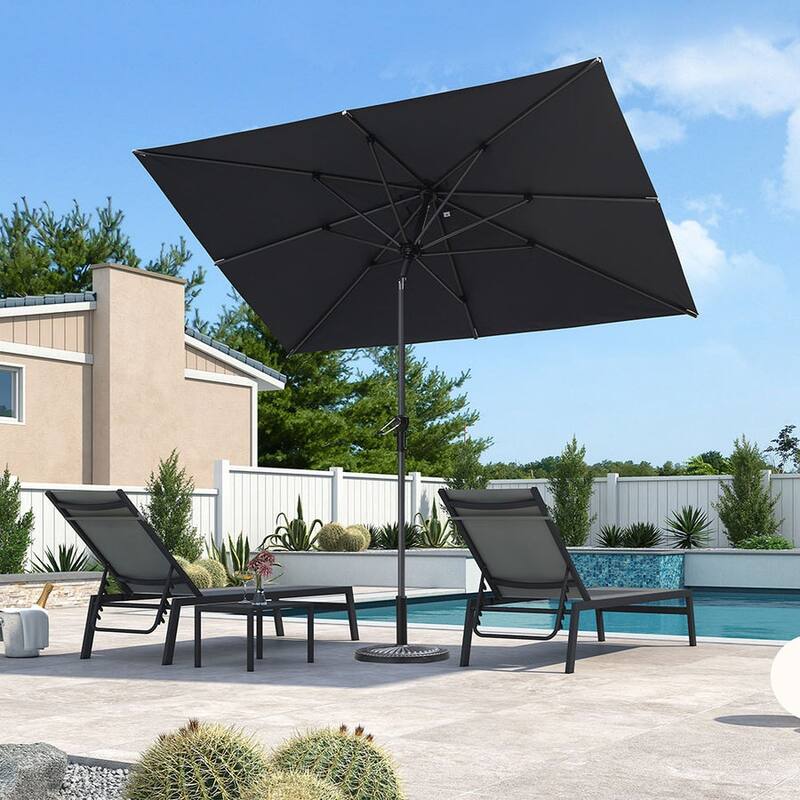 PURPLE LEAF Heavy-duty Crank and Tilt Table Umbrella Outdoor Patio Market Umbrella