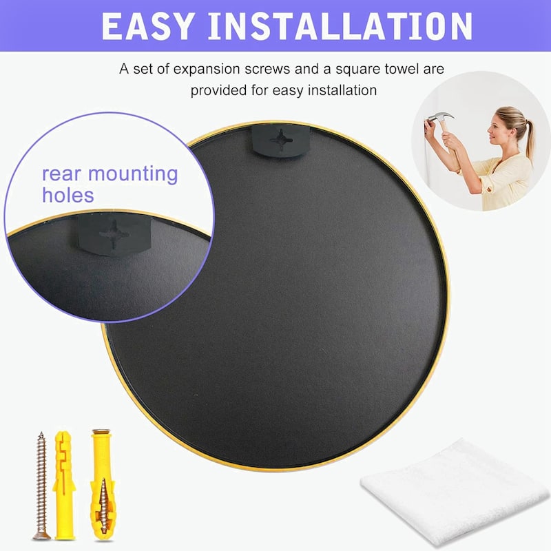 36 IN Metal Round mirror