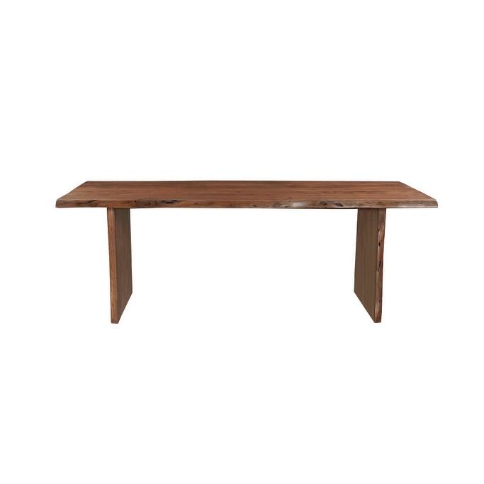 HomeRoots 96" Brown Solid Wood Live Edge Sled Base Dining Table - 96.00 in. x 30.00 in. x 40.00 in.