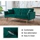 preview thumbnail 17 of 23, Velvet Futon Sofa Bed with Two Pillows, Convertible Couch for Living Room and Bedroom green