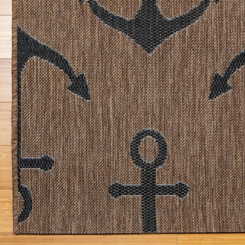 Gertmenian Solterra Nautical Coastal Tropical Weather Resistant Polypropylene Flatweave Indoor/ Outdoor Area Rug Collection