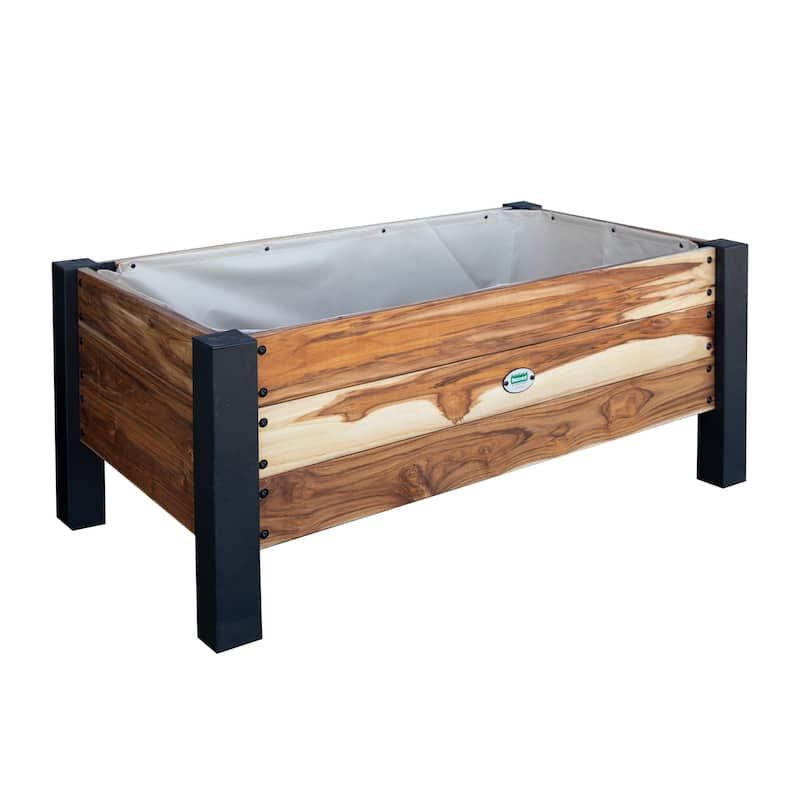 Backyard Discovery 48" Teak Wood Garden Bed Planter Box - 4'0" x 2'4"