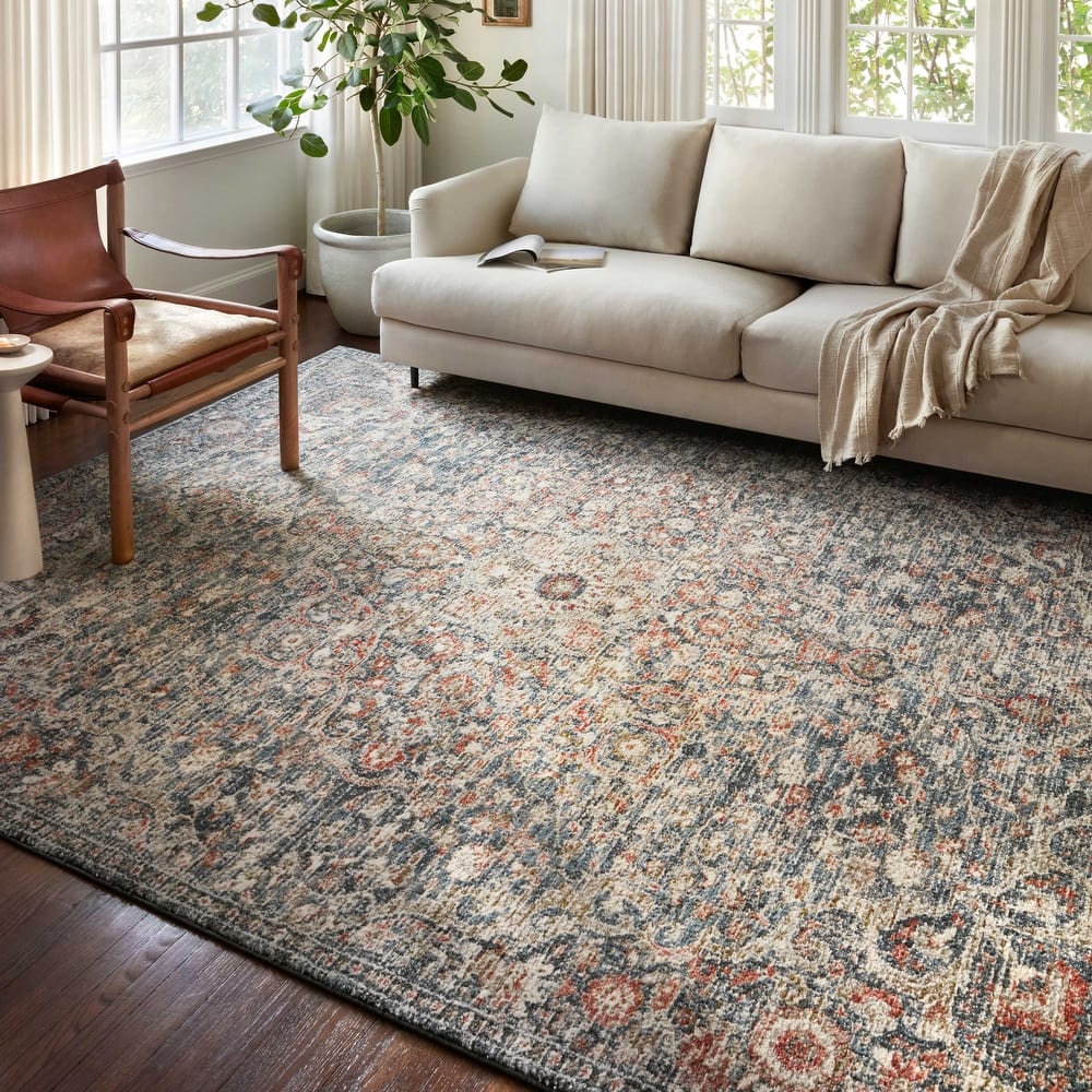Alexander Home Valeria Distressed Botanical Area Rug