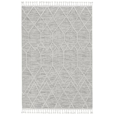 The Gray Barn Courtenay Textured Abstract Boho Rug with Fringe