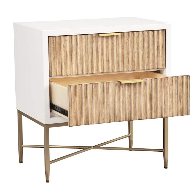 Origins by Alpine Larsen 2 Drawer Wood Nightstand