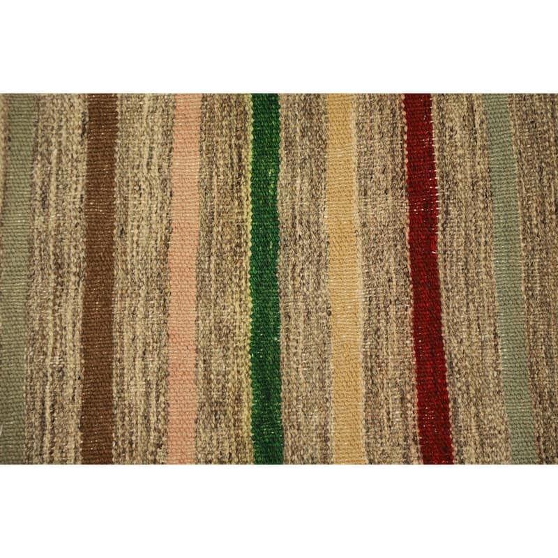 Hand Woven Oriental 100% Wool Carpet Southwestern Tribal Multi-Colored Kilim Area Rug - 9' 7'' X 6' 6''