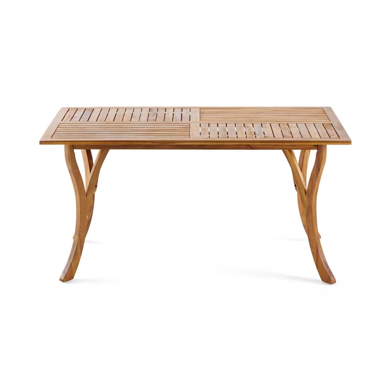 Christopher Knight Home - Windsor 7-Piece Outdoor Acacia Wood Dining Set with Rectangular Table