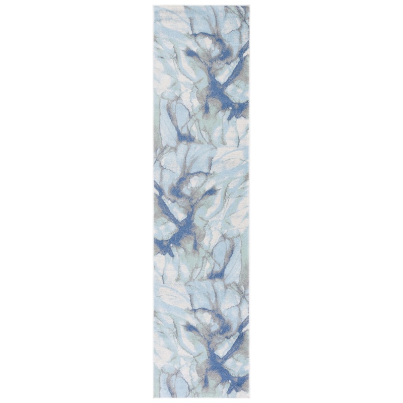 SAFAVIEH Skyler Tokiko Modern & Contemporary Rug - 2'2" x 9' Runner - Light Blue/Grey