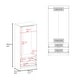 preview thumbnail 6 of 4, Wengue 2-Door 2-Drawer Wardrobe with Hanging Rod