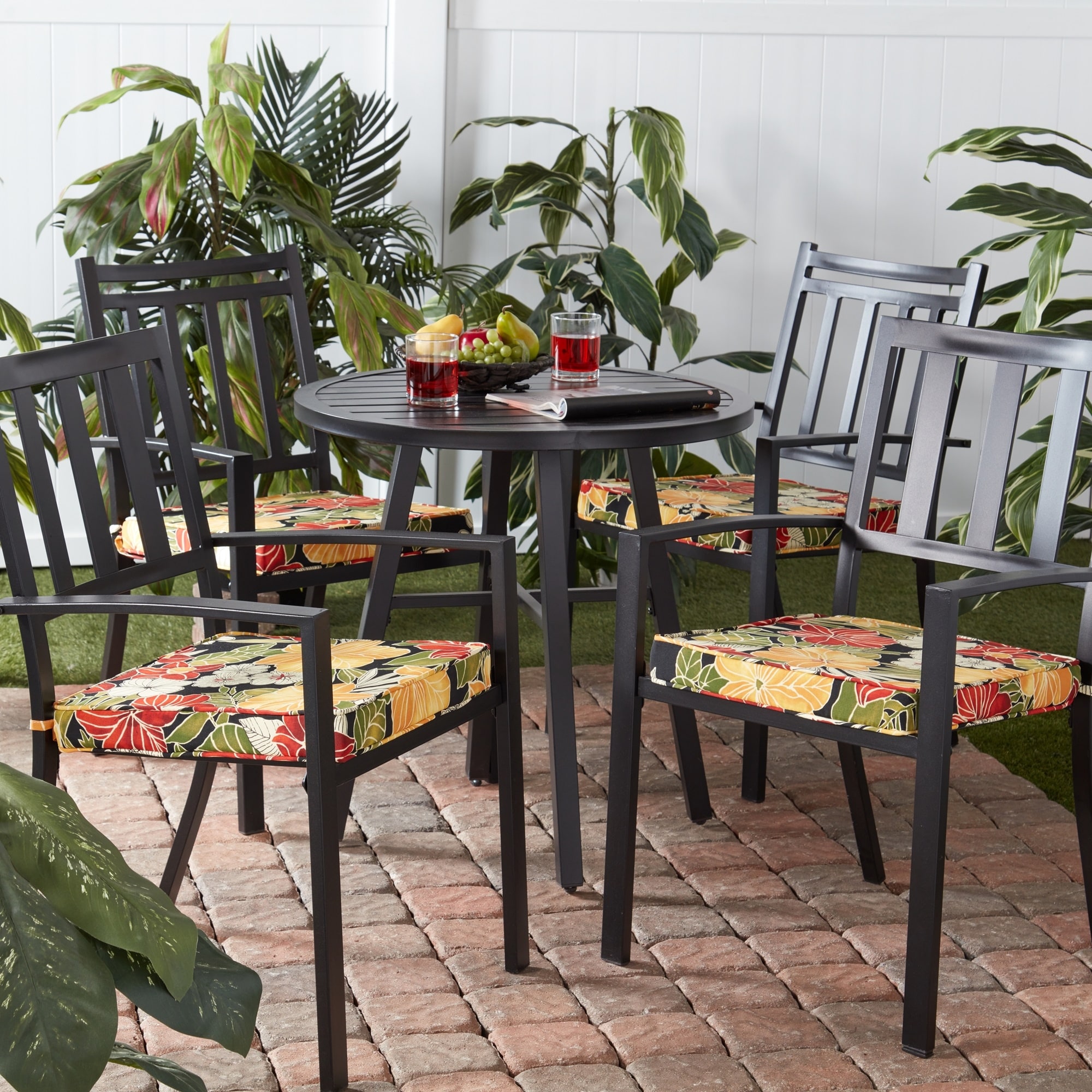 Greendale Home Fashions 18-Inch Square Outdoor Chair Pad (4-Pack)
