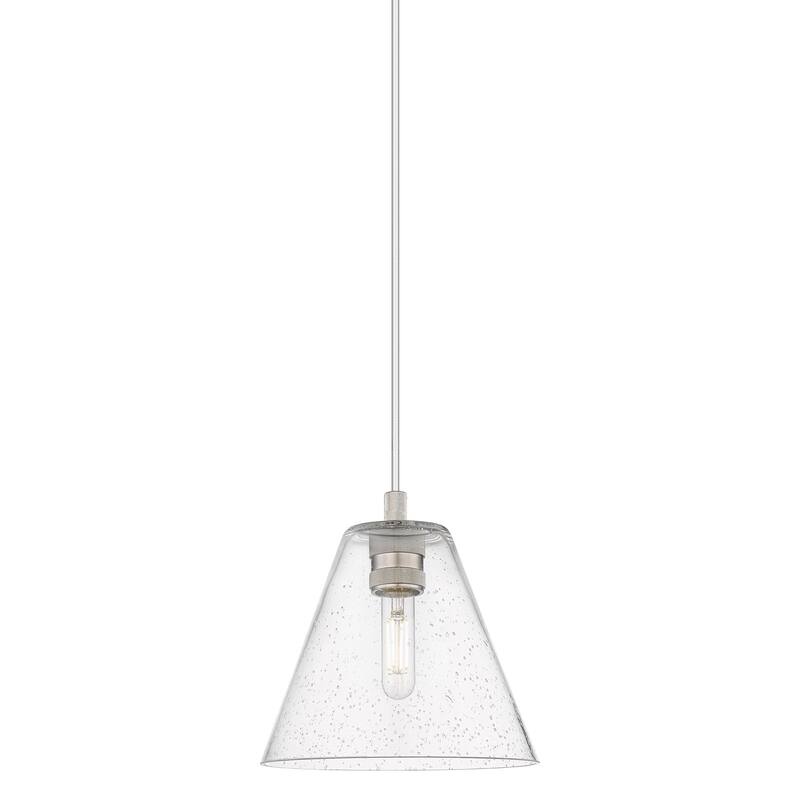 Innovations Lighting 434-1P-11-8 Crown Point Pendant Crown Point 8" - Satin Nickel / Seedy