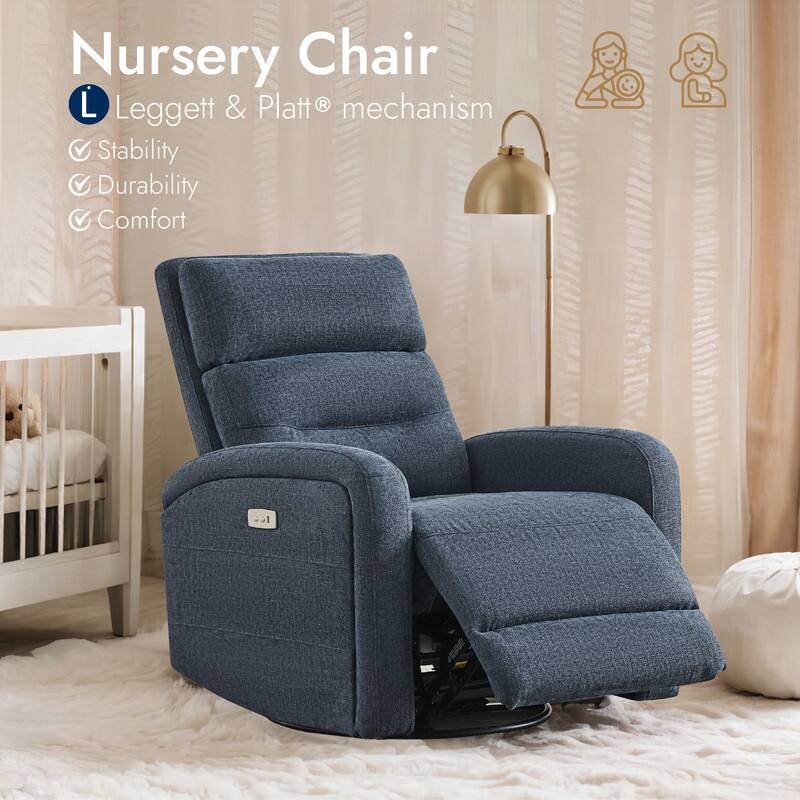 Spruce & Spring Cheryl Power Glider Swivel Rocker Recliner Chair Nursery Recliner