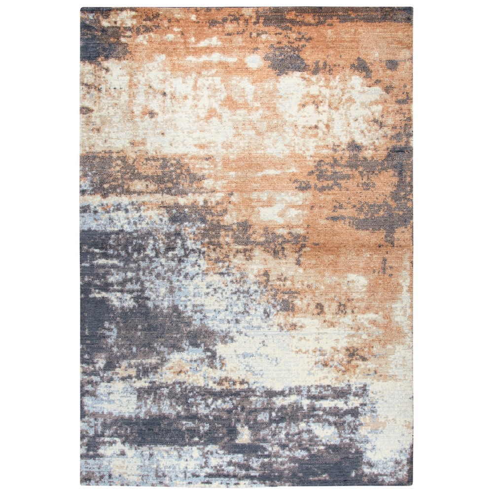 Alora Decor Euphoria Grey and Brown Abstract Wool Rug
