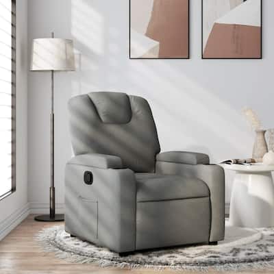 vidaXL Recliner Chair Dark Grey 100% Polyester, Metal, Plywood Single