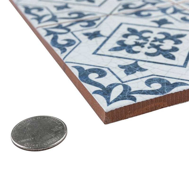 Merola Tile Harmonia Atlantic Cobalt Blue 13" x 13" Ceramic Floor and Wall Tile