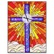 preview thumbnail 9 of 9, Designart 'Holy Cross Stained Glass Style' Oversized Rustic Wall CLock