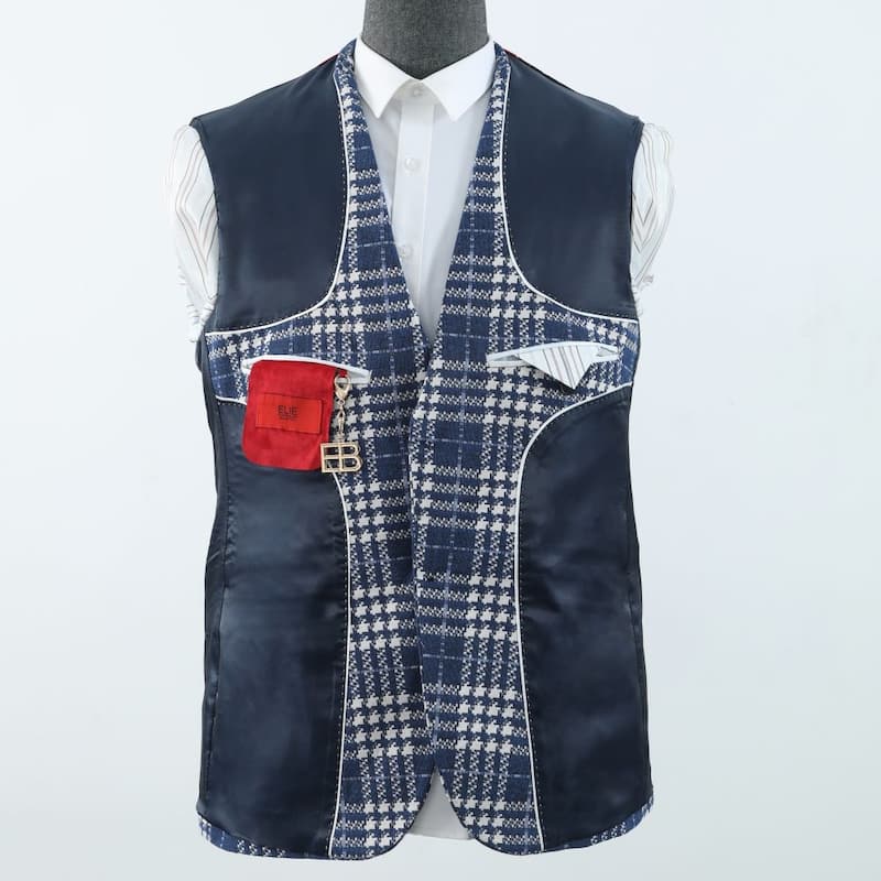 lie Balleh Boys Slim Fit Buffalo Plaid Blazer