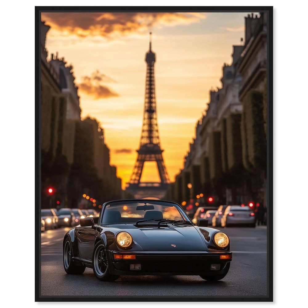 Parisian Porsche Twilight II Canvas by Art Remedy