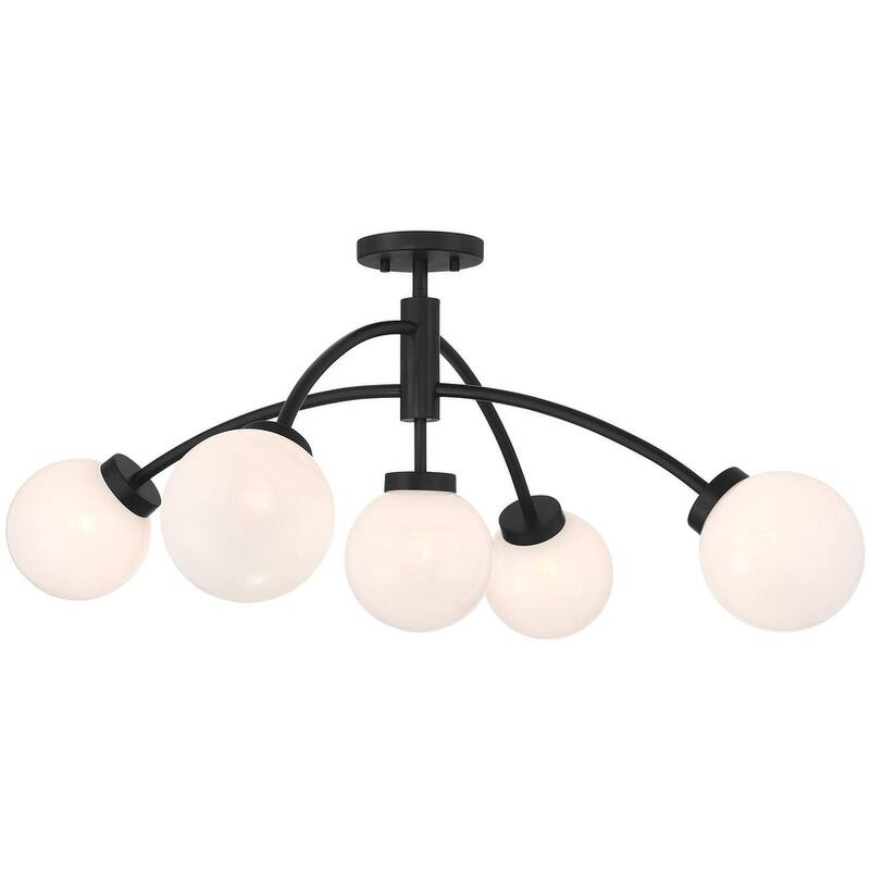 Savoy House 6-6199-5 Redfield 5 Light 36" Wide LED Semi-Flush Ceiling - Matte Black