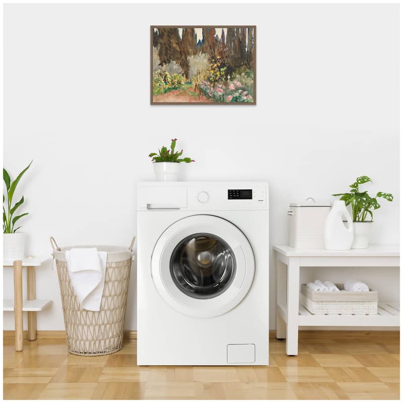 Kate and Laurel Gardens at Florence circa 1910 John Singer Sargent by Nostalgia Prints Framed Canvas Wall Art Print