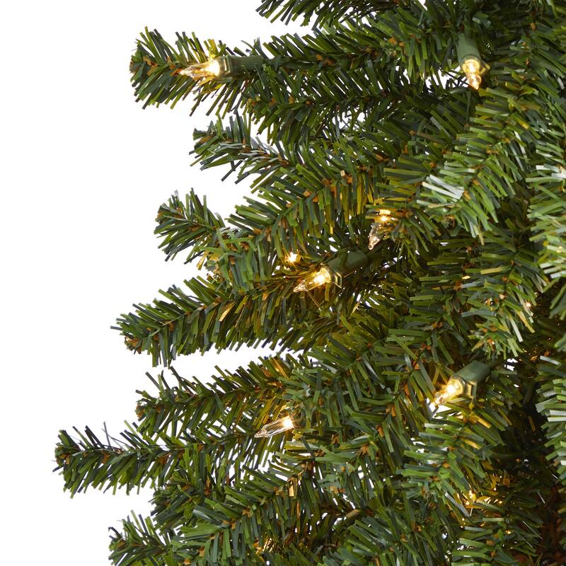 4' Pre-Lit Alpine Artificial Christmas Tree, Clear LED Lights - 4 Foot