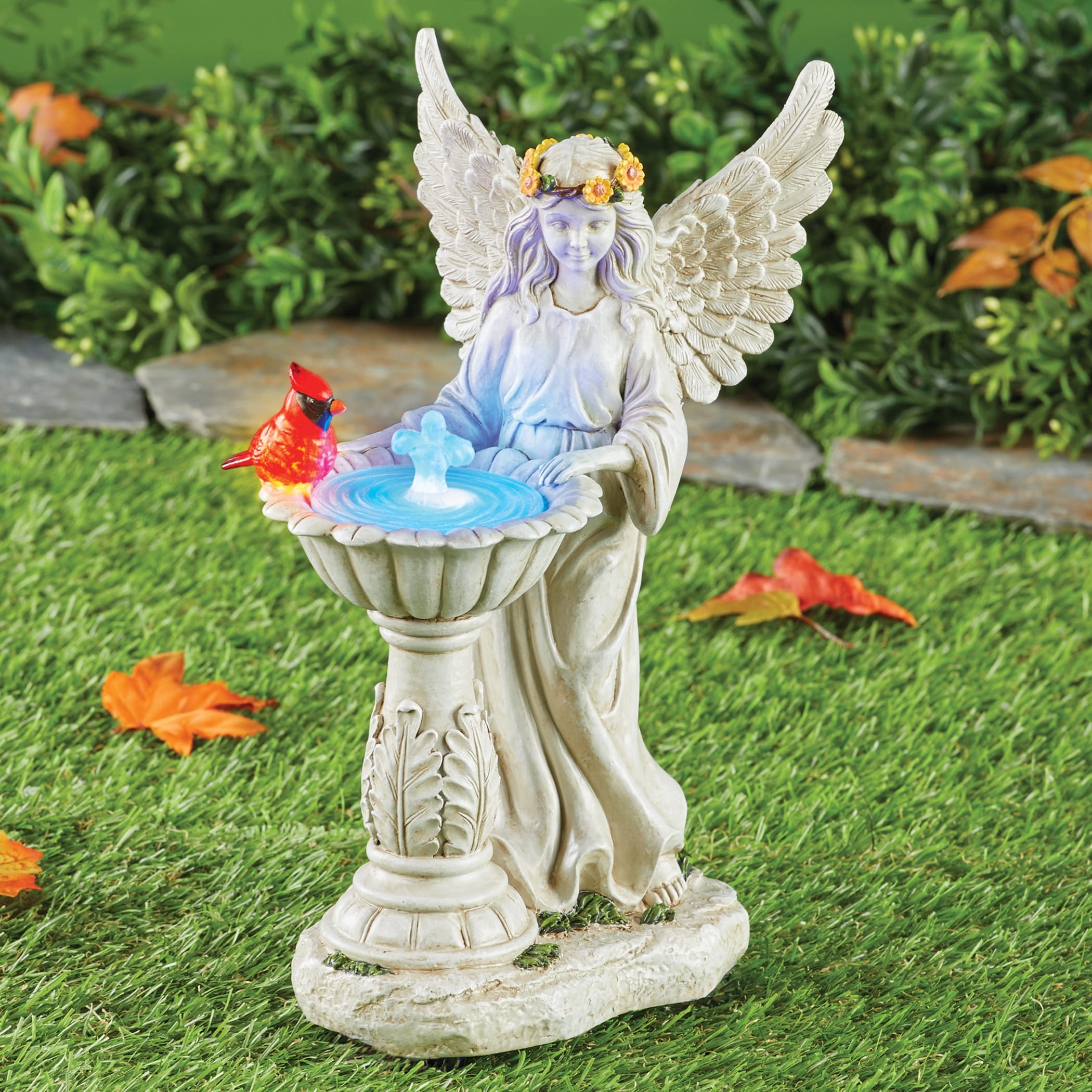 Solar powered garden sculptures sale