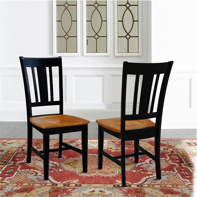 International Concepts Solid Wood San Remo Splatback Chairs - Set of 2