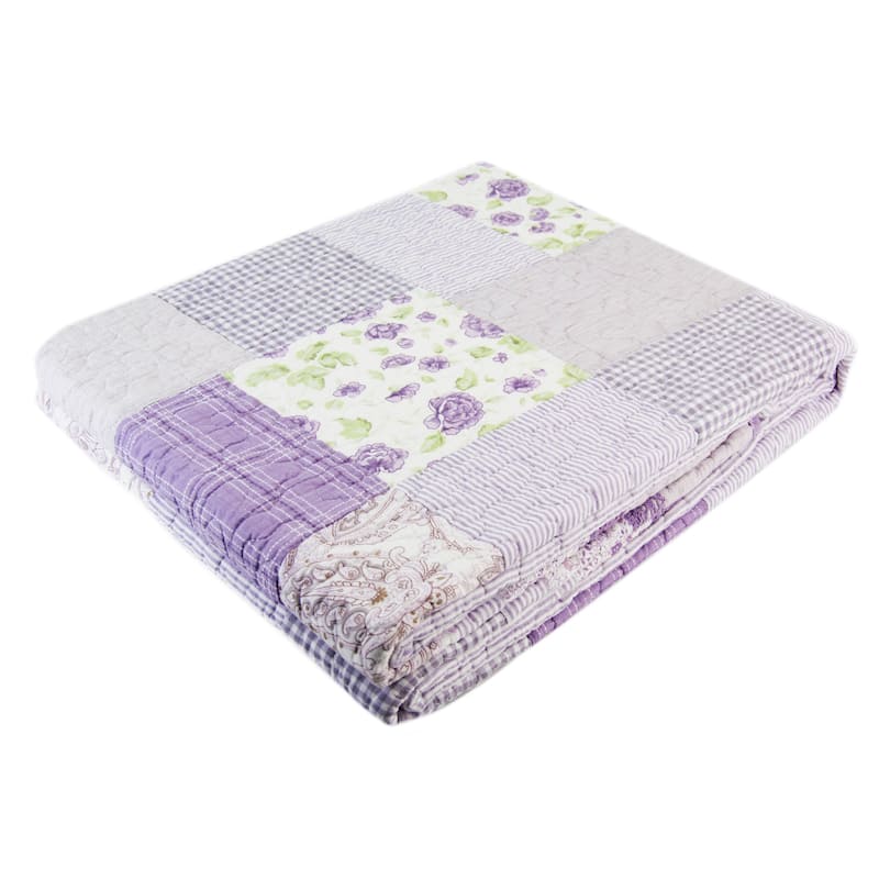 Donna Sharp Lavender Rose Cotton Throw